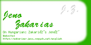 jeno zakarias business card